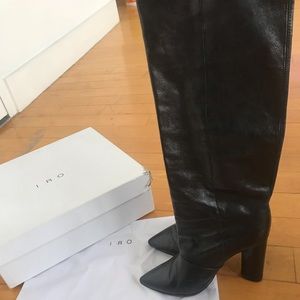 Black leather boots